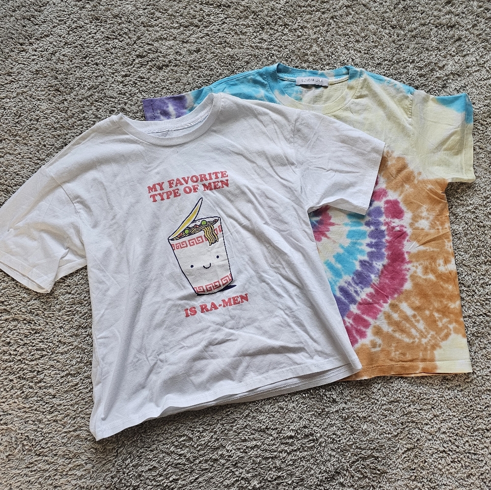 Graphic and Tie-Dye T-Shirt Set